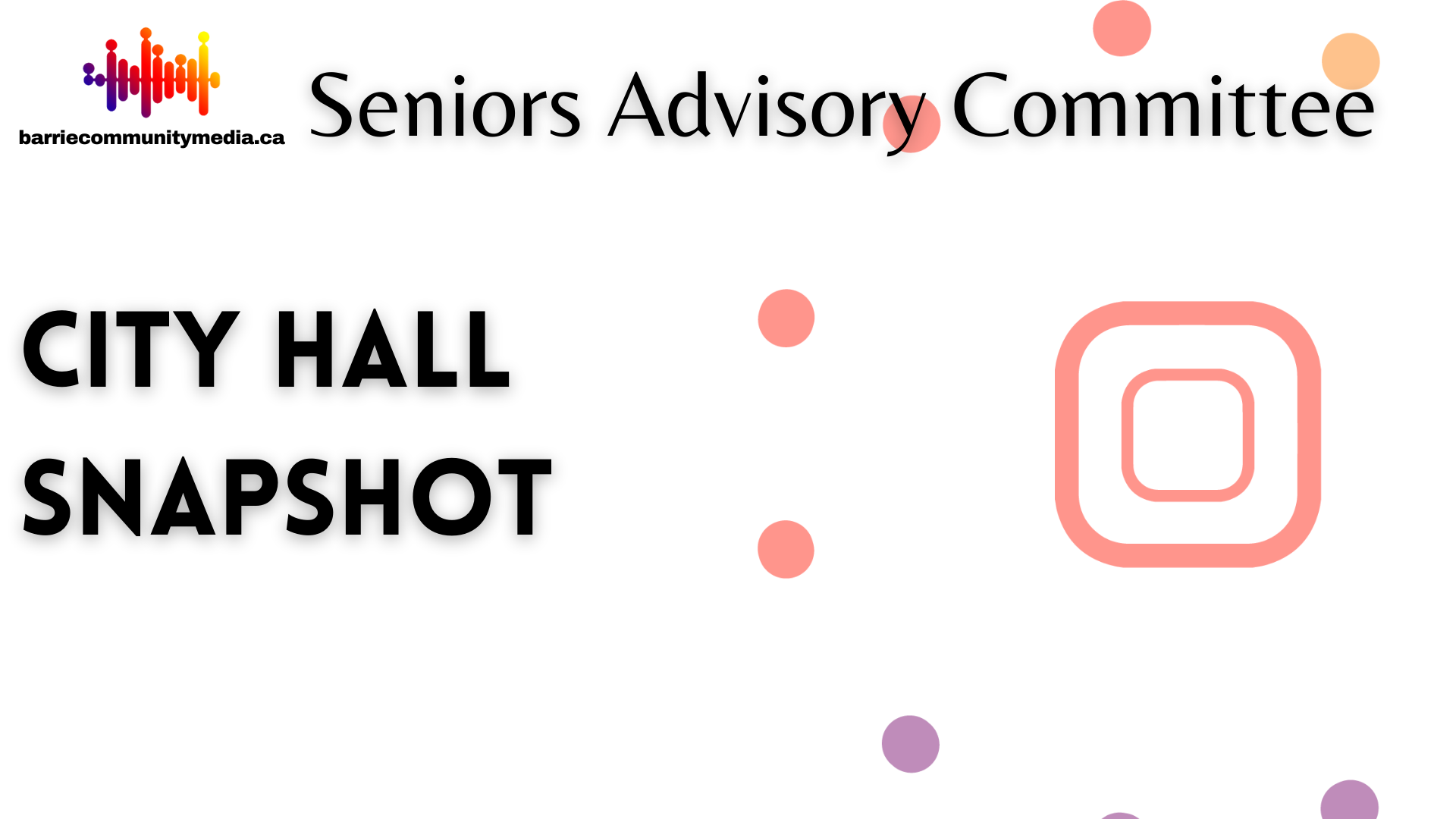City Hall Snapshot – Seniors Advisory Committee Meeting