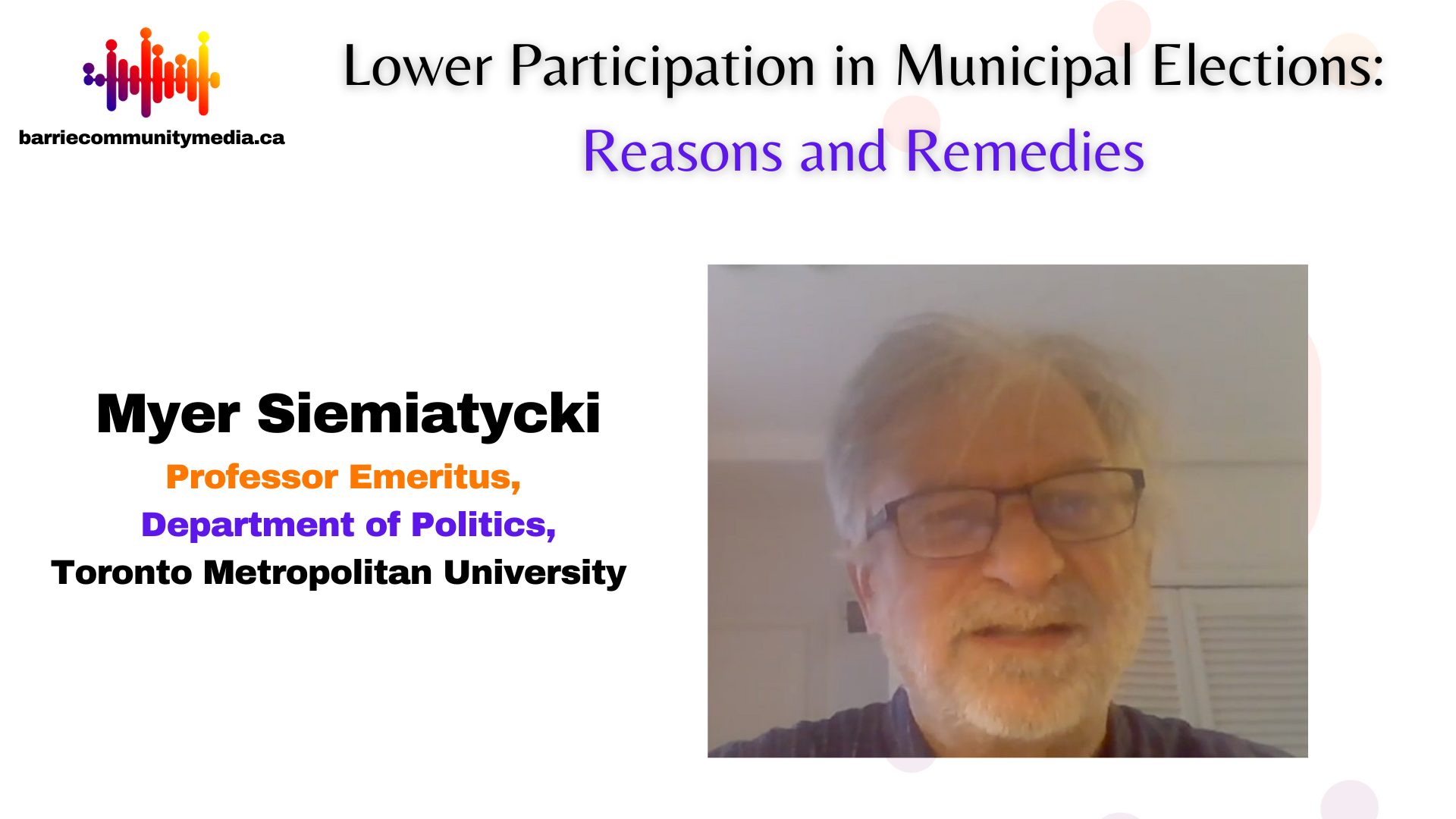 Lower Participation in Municipal Elections: Reasons and Remedies