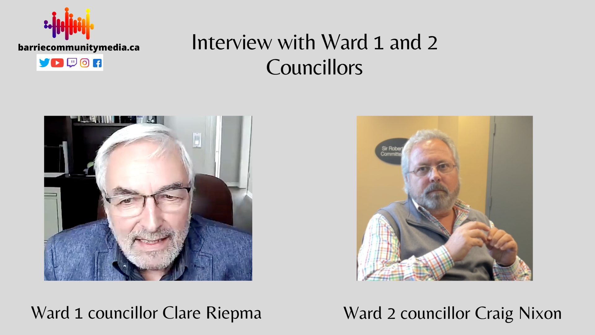You are currently viewing Interviews with Barrie Councillors Clare Riepma of Ward 1 and Craig Nixon of Ward 2